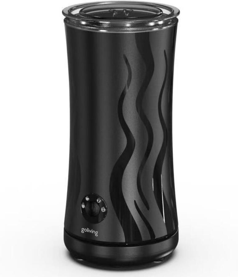 Goliving Melkopschuimer 4-in-1 – Melkschuimer Ergonomische vormgeving Elektrische melkopschuimer Voor Opschuimen en Verwarmen – Non-stick coating 240 ml Zwart