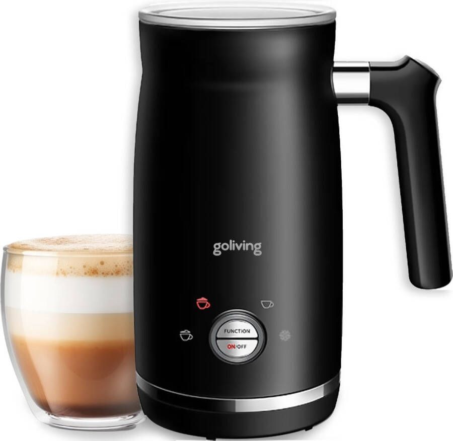 Goliving Melkopschuimer Elektrisch 4-in-1 – Melkschuimer Antikleeflaag Voor Opschuimen en Verwarmen – 350ml Zwart - Foto 2