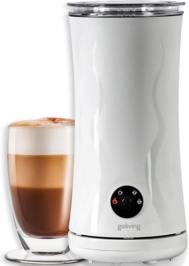 Goliving Melkopschuimer 4-in-1 – Melkschuimer Ergonomische vormgeving Elektrische melkopschuimer Voor Opschuimen en Verwarmen – Non-stick coating 240 ml Wit - Foto 2