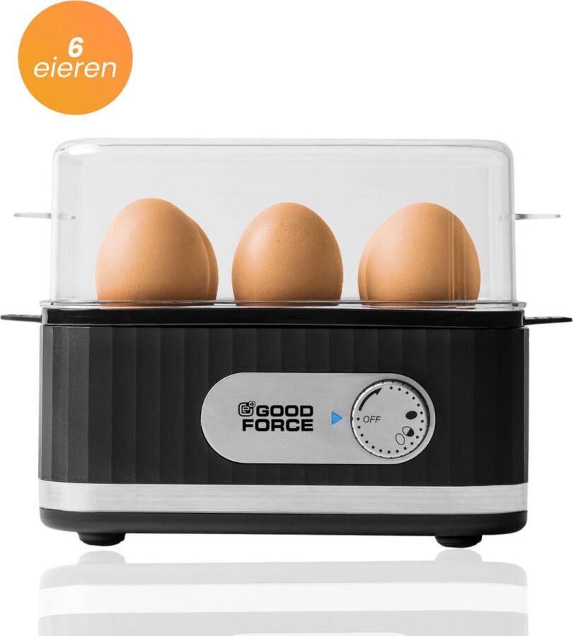 GoodForce Elektrische eierkoker voor 6 eieren met timer en alarm - Foto 1