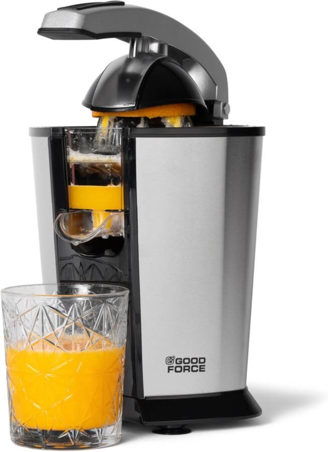 GoodForce Citruspers Elektrische Sinaasappelpers Fruitpers Met 3 Gratis Flesjes Citroenpers Rvs Pershendel