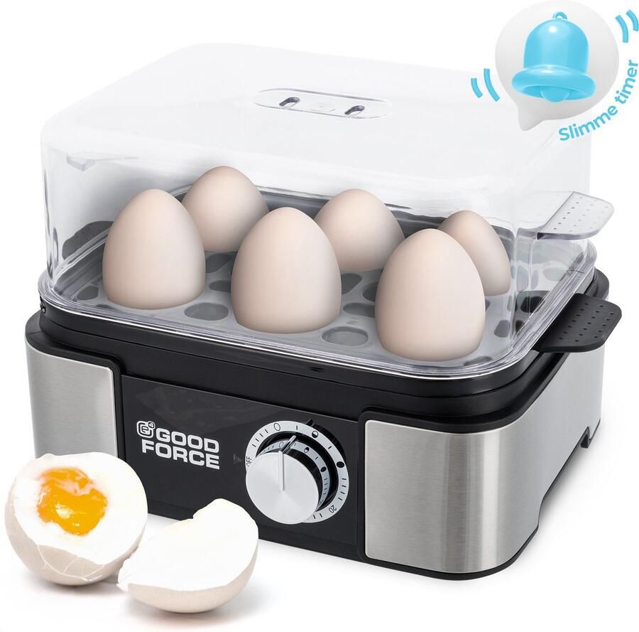 GoodForce Elektrische eierkoker voor 1 6 eieren met timer en alarm