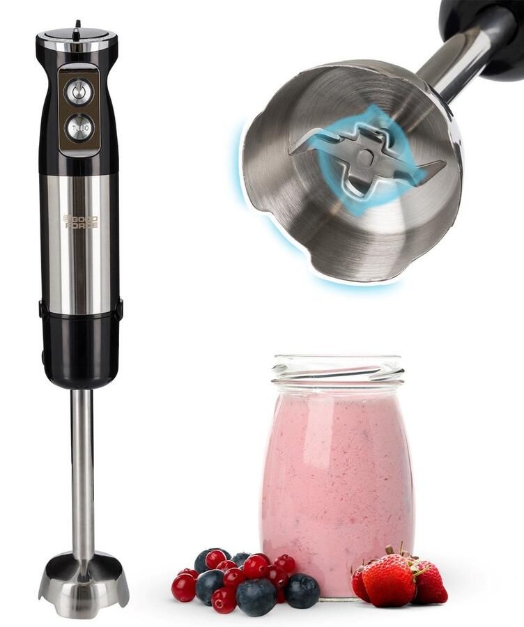 GoodForce Staafmixer – krachtig & vaatwasserbestendig – 12 snelheden + turbofunctie – 1000W – PFAS-vrij
