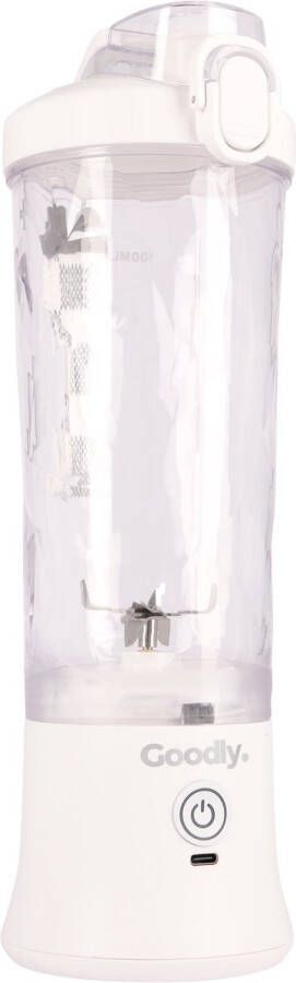 Goodly Blender to go Smoothie maker Draagbare Blender USB Oplaadbaar Juicer Mixer incl. handige gebruikerstips Licht & Compact 600ml Wit