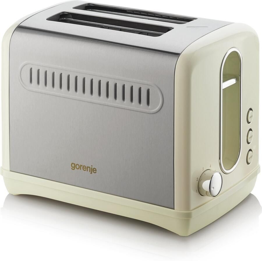 Gorenje Classico Serie Kremkleurige Toster Retro Design 1150 W Verwijderbare Kruimellade
