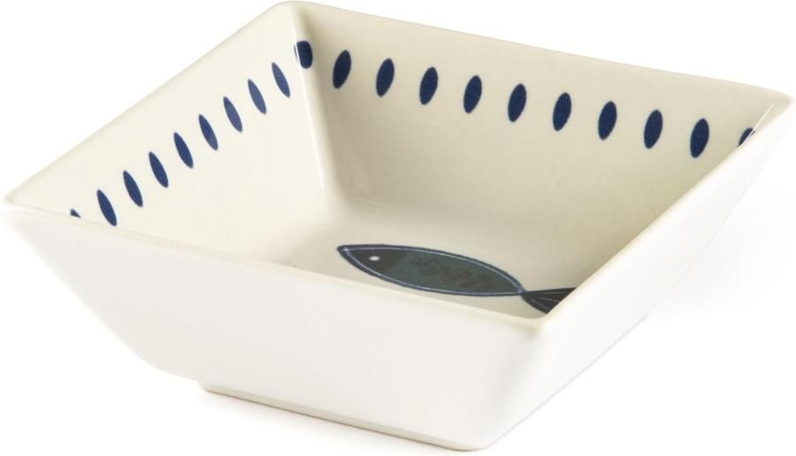 Gourmetborden Keramiek 6 Stuks Blauw Vispatroon