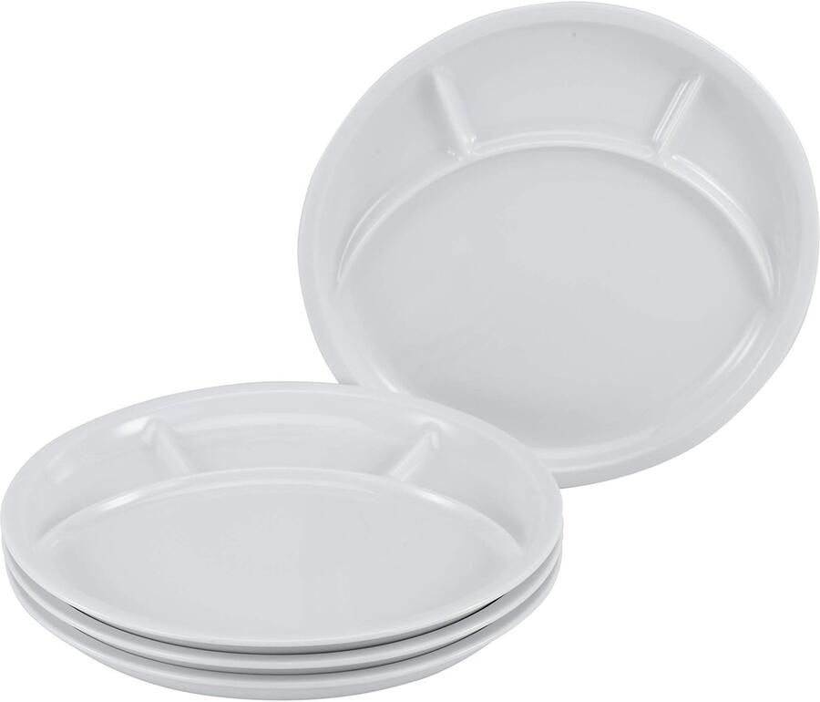 Gourmetbordenset 4 Delig Porselein Wit