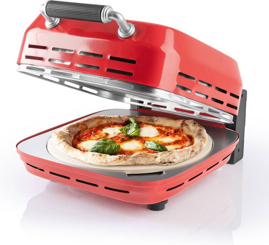 Gourmetmaxx elektrische pizzaoven incl. pizzasteen rood