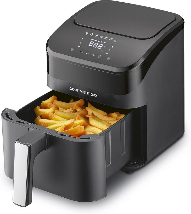 Gourmetmaxx digitale 4L heteluchtfriteuse met touchscreen en timer – energiezuinig frituren met 1400W multifunctioneel mini-oven