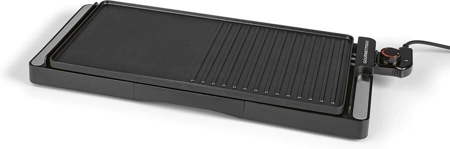 Gourmetmaxx elektrische tafelgrill Rookvrije elektrische grill 2200 W Grillplaat met 2 grillvlakken en antiaanbaklaag voor eenvoudige reiniging BBQ-grill met traploze temperatuurregeling