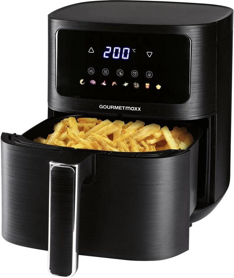 Gourmetmaxx Heißluft-Fritteuse Digital 4 5l 1500W Airfryer 4.5 l 1500 W Met display Timerfunctie Zwart