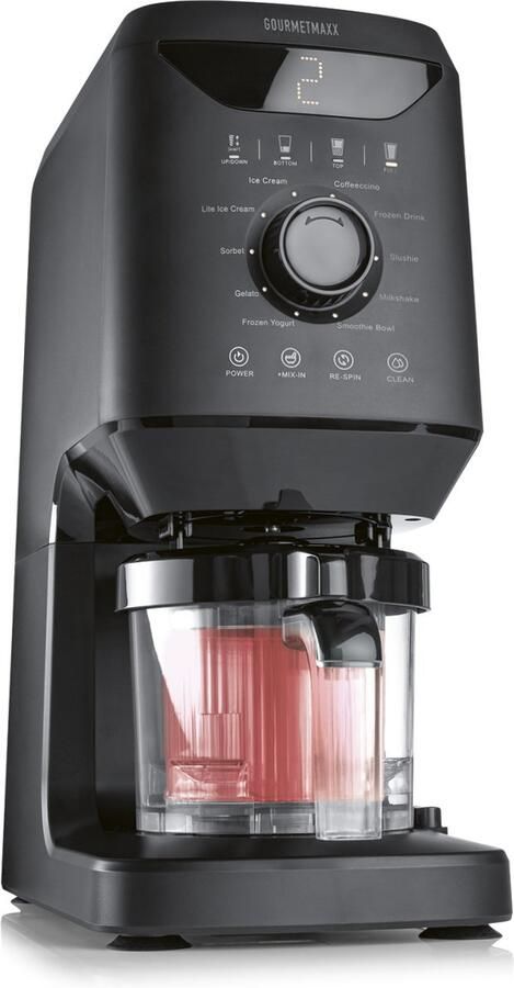 Gourmetmaxx SmoothUp ijsmachine 800 watt 10 programma's incl. mix-in-functie ijsmachine slushies en ijs zelf maken led-display inclusief 2 bekers