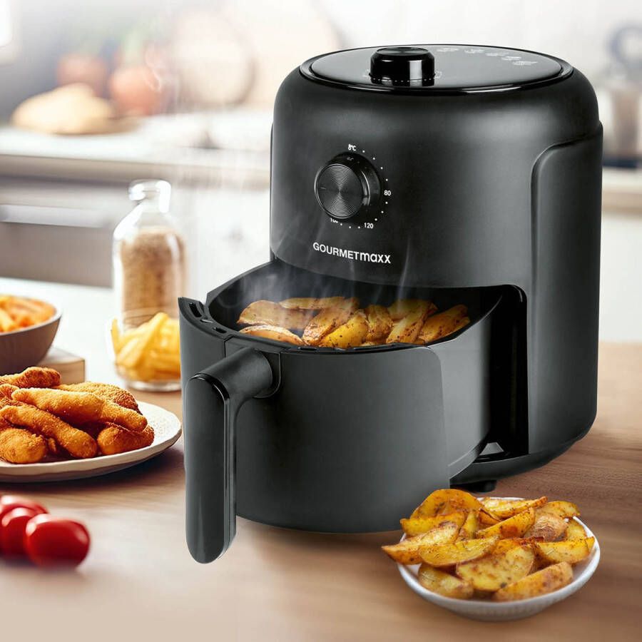 Gourmetmaxx Heteluchtfriteuse met 2 3 liter & 1000 watt incl. timer & 8 functies