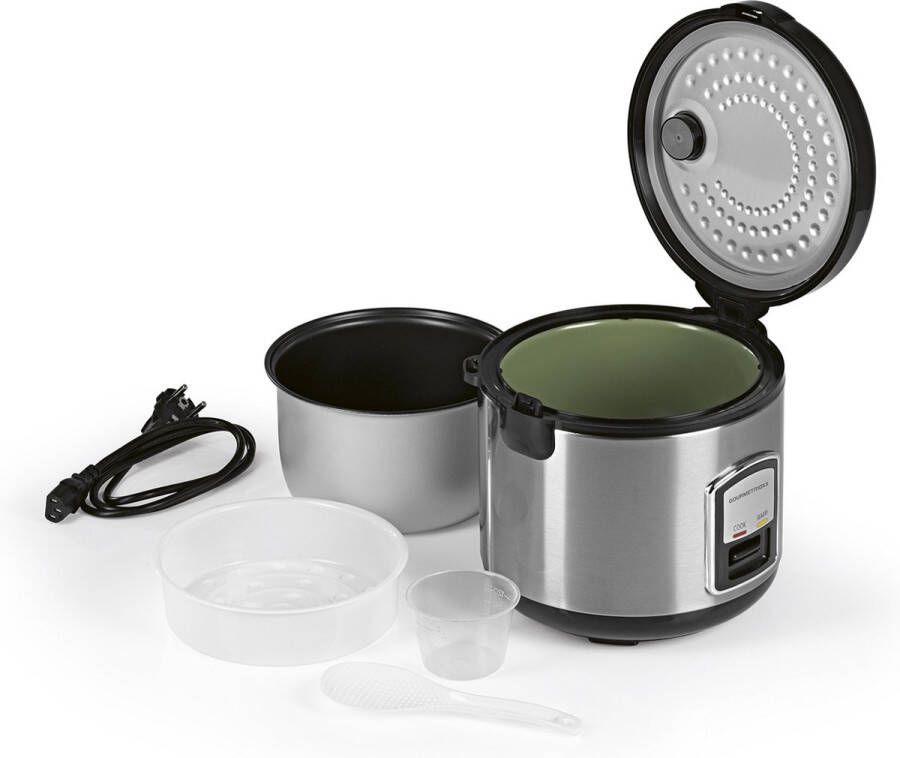 Gourmetmaxx rijstkoker met kookpan incl. stoommandje rijstlepel meetbeker