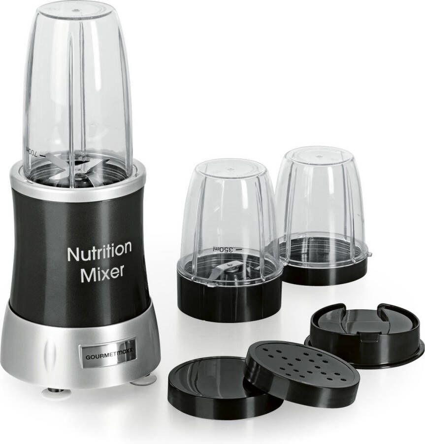 Merk: GOURMETmaxx Voedingsmixer Deluxe 11-delig roestvrij staal zwart