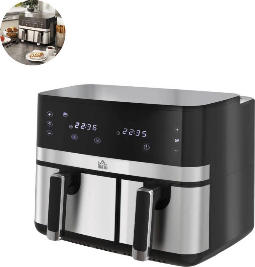 GranMaison Airfryer XXL Groot 5.2 liter Heteluchtfriteuse Antiaanbak Zwart