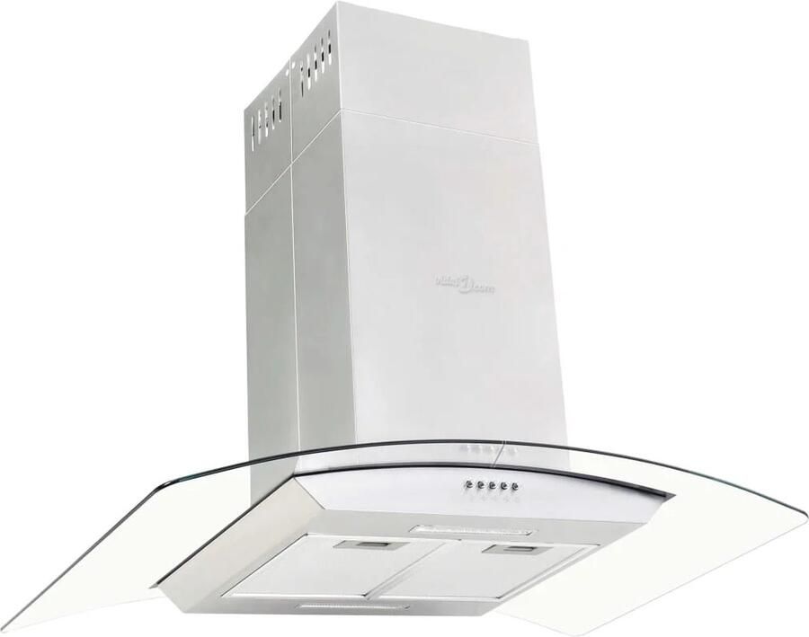 GranMaison Afzuigkap 90 cm -Onderbouw Afzuigkappen Met koolstoffilter Schuin Zilver