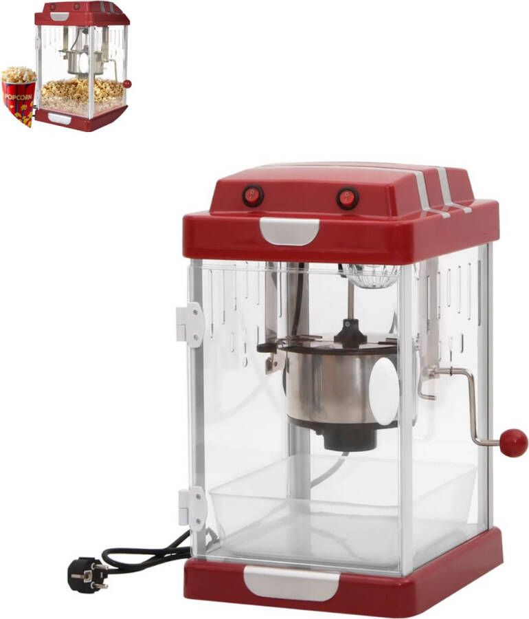 GranMaison Popcorn machine Met Teflonpan 310 W Horeca Popcornmaker Rood