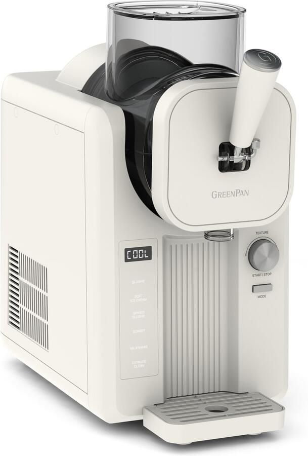 GreenPan Frost IJsmachine & Slushie Maker zelfvriezend 1.8l klaar in 30 min- Inclusief kookboek (PDF) in handleiding Wit