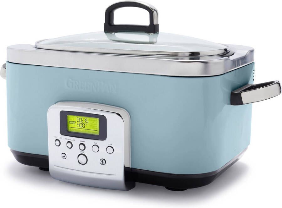 Greenpan Slowcooker 6.0 liter Blue Haze Keramische anti-baklaag