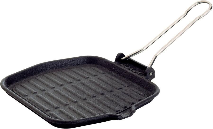 Grillpan Geëmailleerd gietijzer 20 x 20 cm Zwart