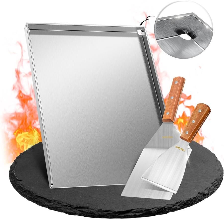 Grillplaat Roestvrij staal 40 x 30 cm
