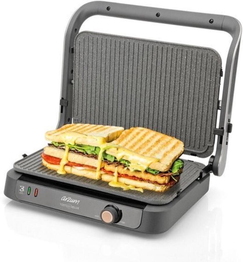 Grillplaat Sandwichmaker 1800 Watt Vermogen 15 x 15 cm Afmetingen Metaal En Kunststof Voor Tosti En Grill