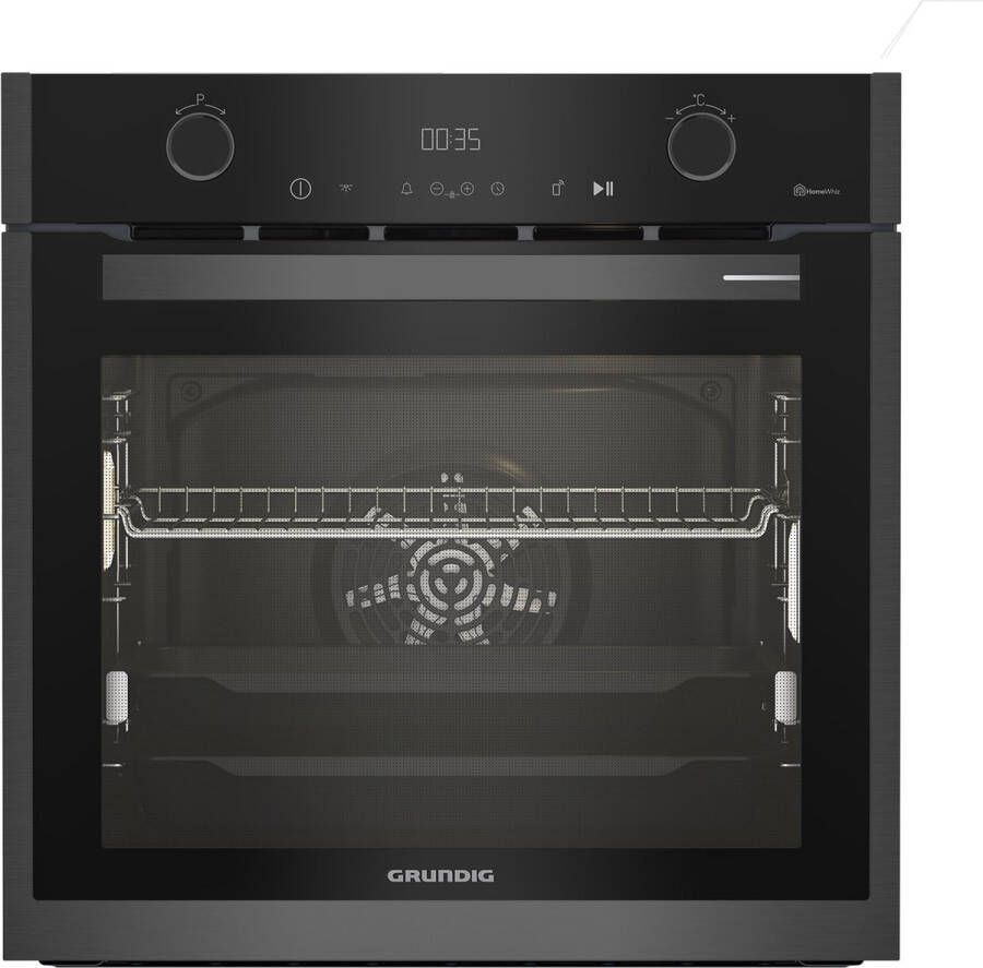 Grundig inbouw pyrolyse oven GEBM19400DXPH donker roestvrij staal koude deur 72 L