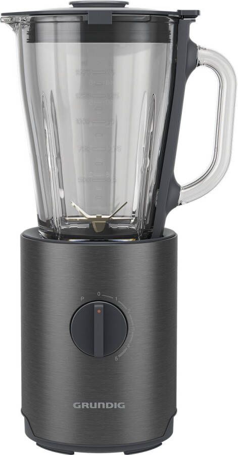 Grundig SM 7140 Delisia Novus Blender 1 5 Liter 800 Watt Glazen blenderkan Zwart Inox RVS