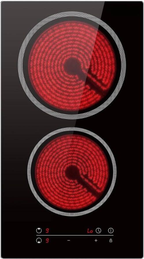 Gtb Elektrische Kookplaat 4 Pits Elektrische Fornuis Elektrische Kookplaat Vrijstaand 4 Kookzones Kinderslot Zwart 29cm x 52cm x 6cm