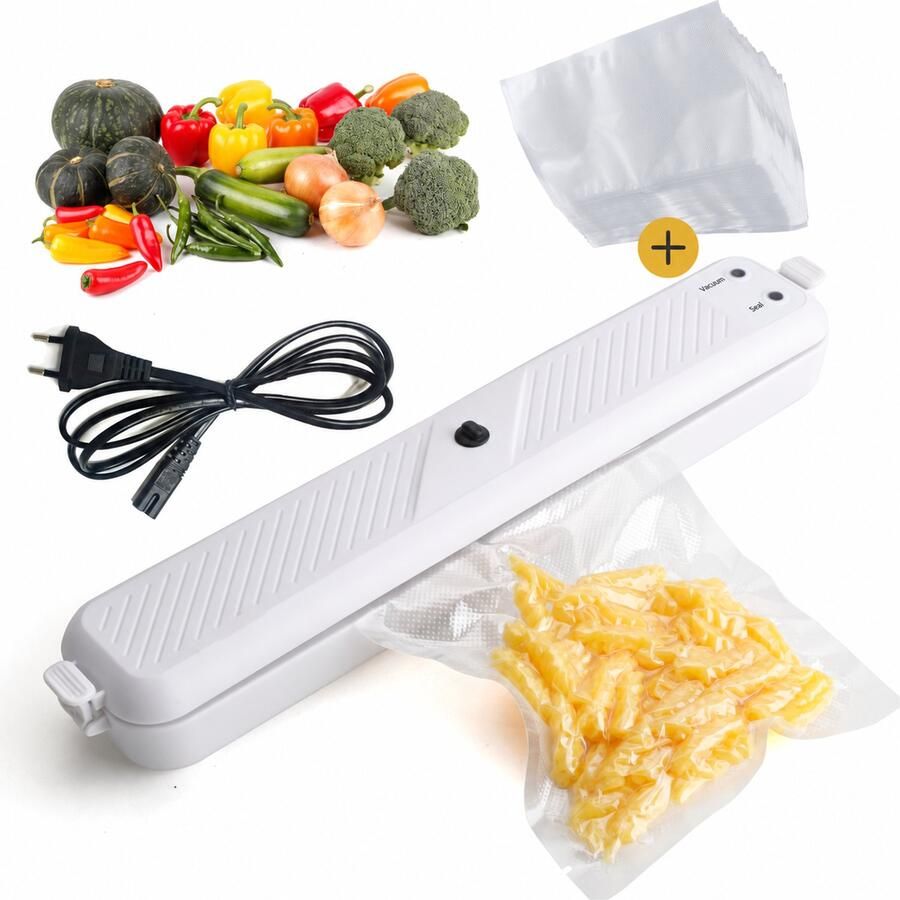 Gtrise Vacumeermachine Vacuümmachine en vacuum sealer voor voedsel Inclusief 10 vacumeerzakken Eenvoudig schoon te maken