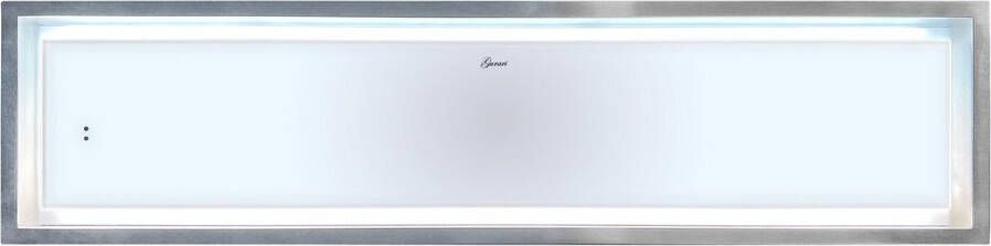 Gurari afzuigkap GCH 974 SU 120 Diamant inbouwafzuigkap inbouw plafondafzuigkap 120 cm 120 x 30 cm 850m³ h roestvrij staal wit glas
