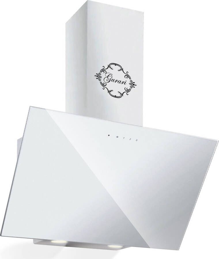 Gurari Afzuigkap hoofdAfzuigkap GCH 286 WH 8 Prime N+Koolfilter wit glas 1000 m³ u afstandsbediening wandkap
