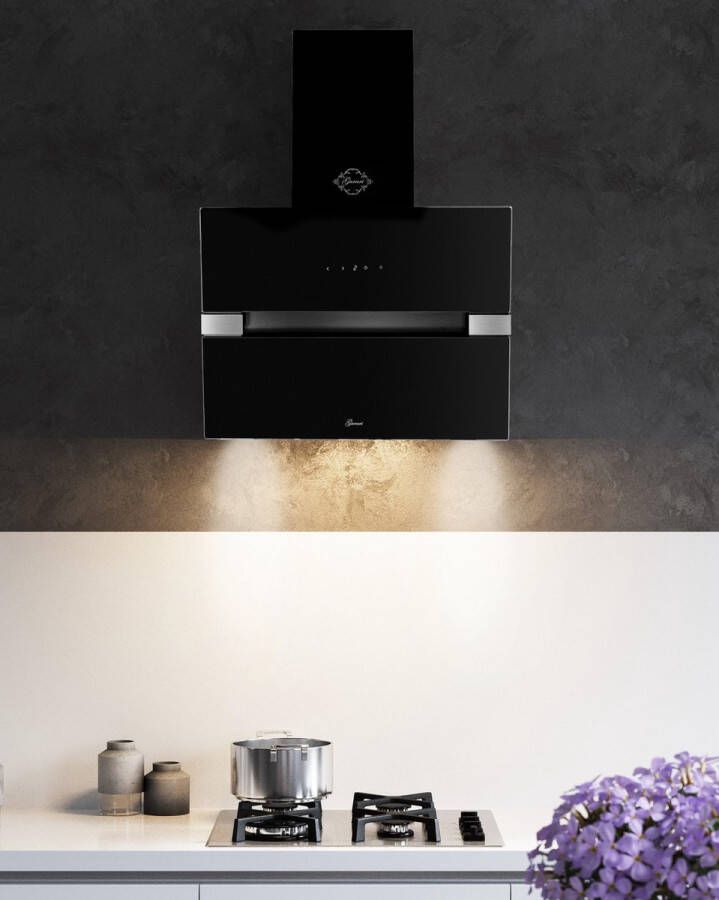 Gurari Diamant serie GCH 970 Bl 6 Diamant Afzuigkap 60 cm zwart glas 850 m³ h 2 x randafzuiging - Foto 2