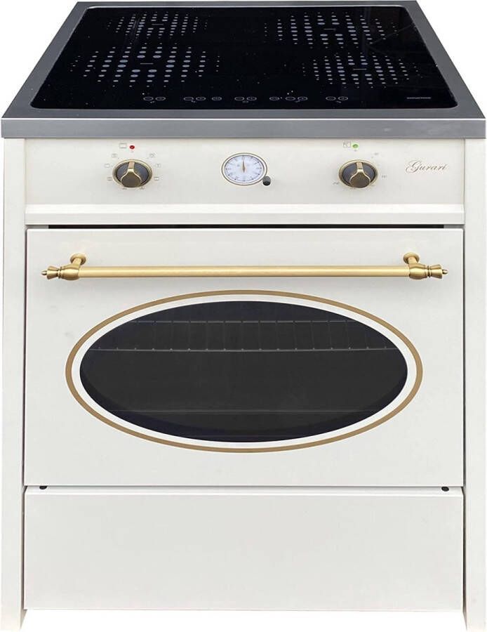 Gurari Fornuis GCH E 612 Cr r Retro Inductie 60 cm Retro Range Coocker 60 L Crème 4 kookzones met booster (2 kookzones + 1 flexzone) - Foto 2