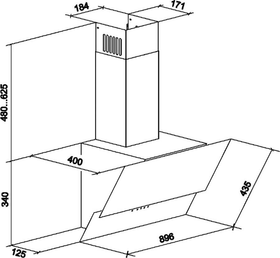 Gurari GCH 268 BL 9 Prime N+Koolfilter range Afzuigkap 90cm zwart glas efficiënt krachtige afzuiging 1000m³ h