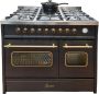 Gurari GCH E 916 Bl Gasfornuis 90 cm retro gasfornuis met elektrische oven Range Coocker 89L 8 functies hete lucht grill 5 hoogwaardige branders 4 kW wok aardgas propaangas - Thumbnail 2