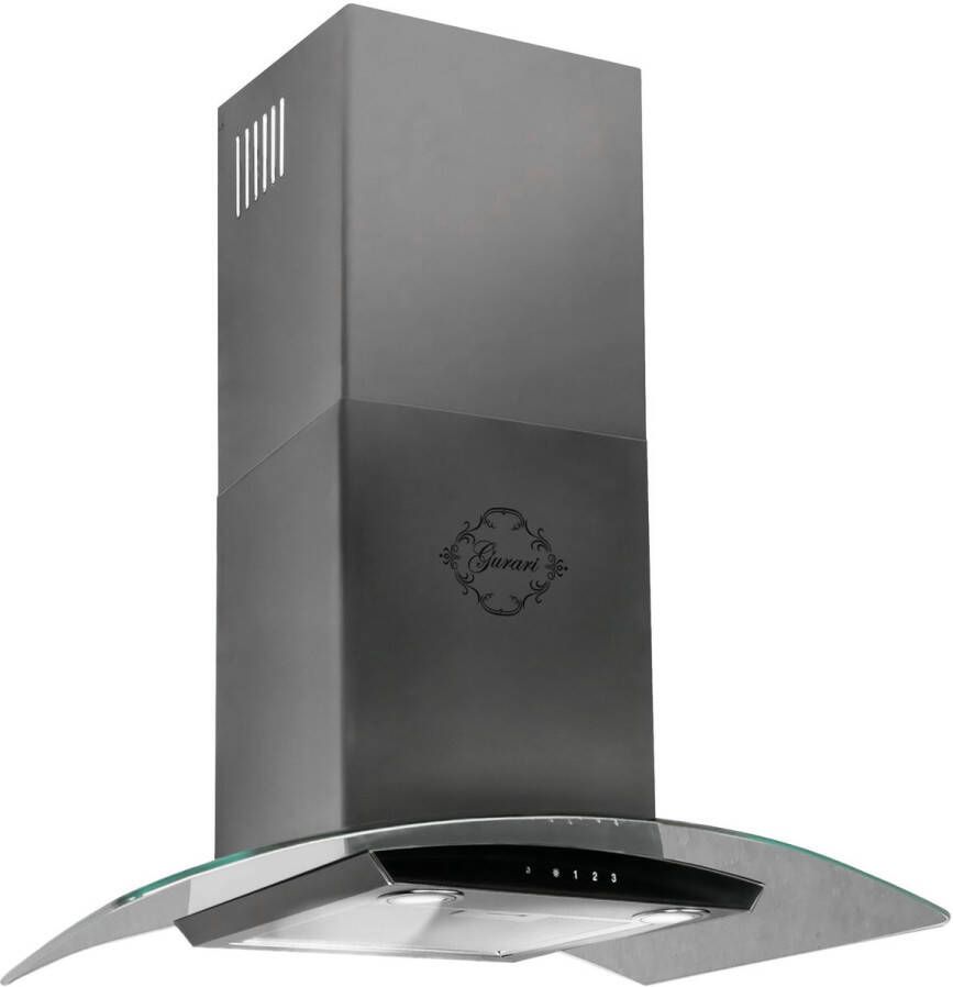 Gurari GCH T 465 IS 90 BL PRIME N+Koolfilter Afzuigkap 90 cm in roestvrij glas TouchControl EEK A wandkap Zeer krachtige afzuiging 1000 m³ h motor