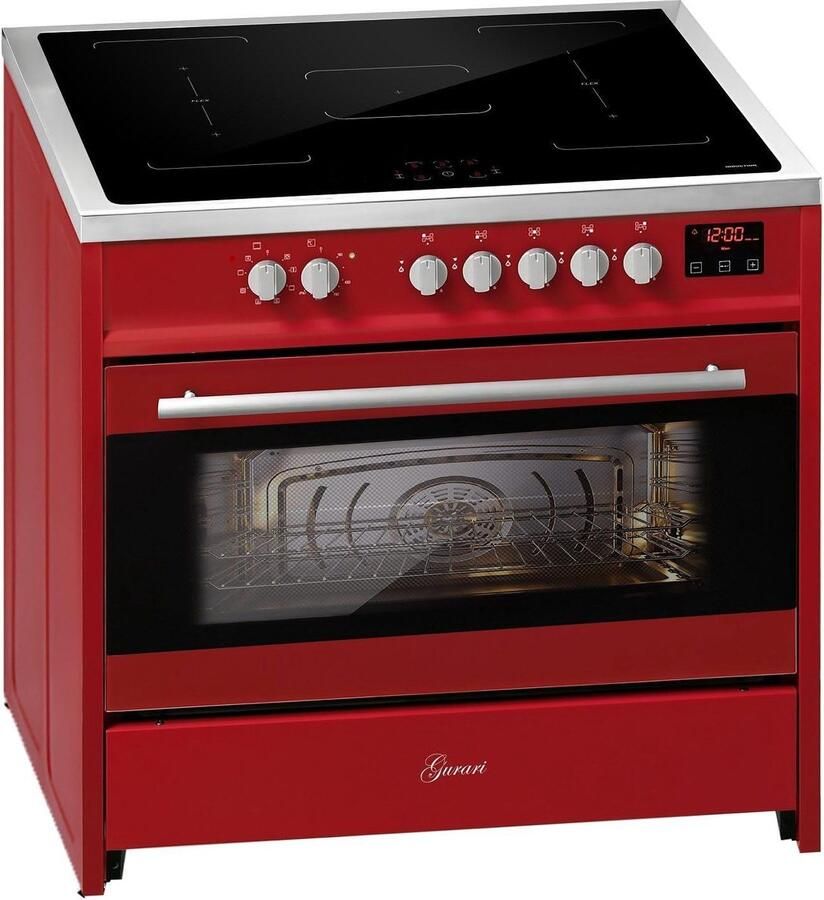 Gurari inductiekookplaat met elektrische oven E 913 R Inductiekookplaat 90 cm Range Coocker met 5 inductiezones (2 Flex Zone) allemaal met booster