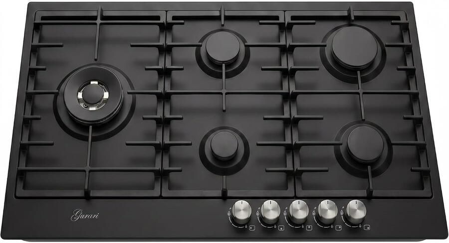 Gurari Kookplaat GCH FB 905 BL Gaskookplaat 90 cm zwart 4 0 kW WOK 5 gaspitten aardgas FL.gas