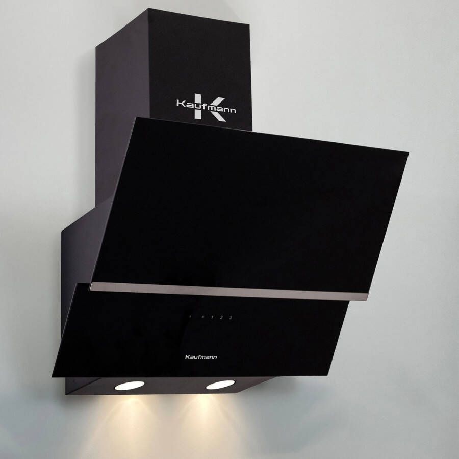 Gurari KAUFMANN afzuigkap Wandafzuigkap LUNA 90 BL Afzuigkap 1000 m³ h 90 cm 90 zwart