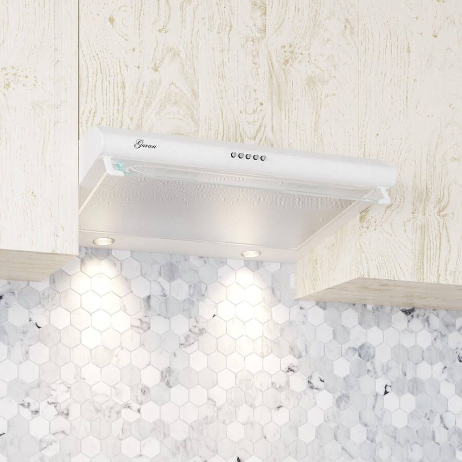 Gurari onderbouw afzuigkap GCH F 590 60 WH inbouw afzuigkap 60 cm 250m³ h met glas LED
