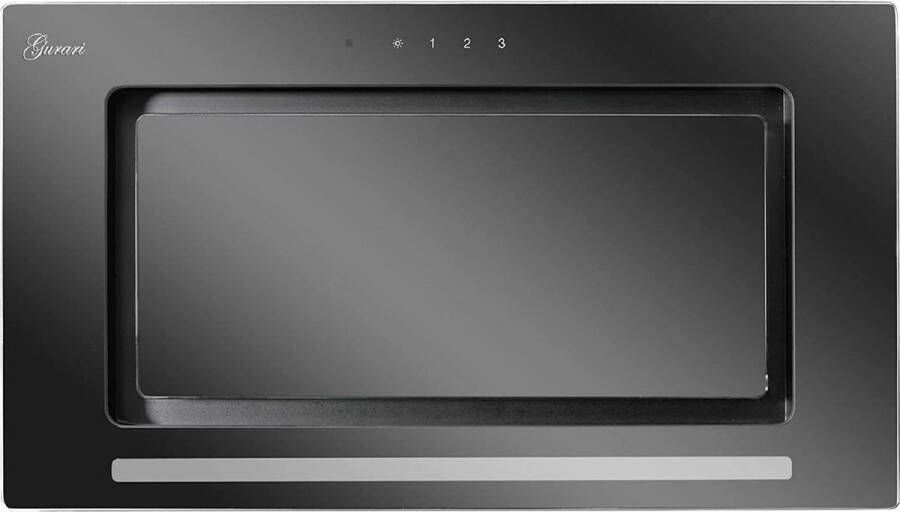 Gurari plafondkap GCH E 217 52 BL Prime N afzuigkap 52 cm zwart glas zwart 1000 m³ h zeer sterke afzuiging 3 niveaus afzuigkap muffe lucht muffe lucht