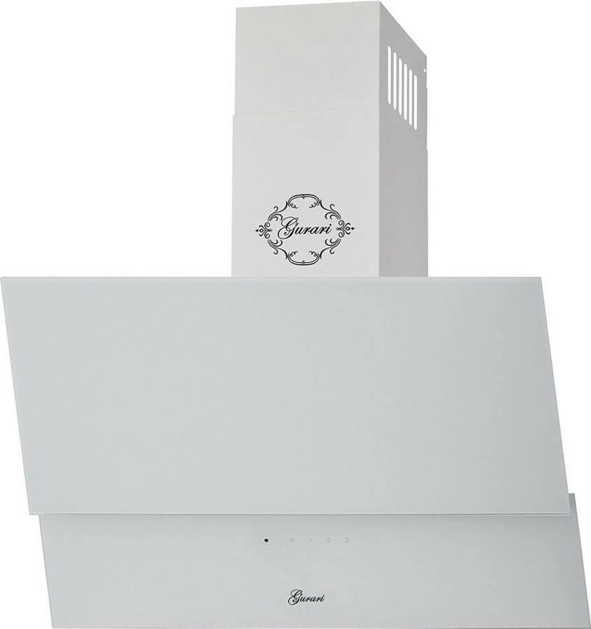 Gurari Waaiermondstuk GCH 268 WH 8 Prime N afzuigkap 80cm in wit wit glazen front 1000m³ h