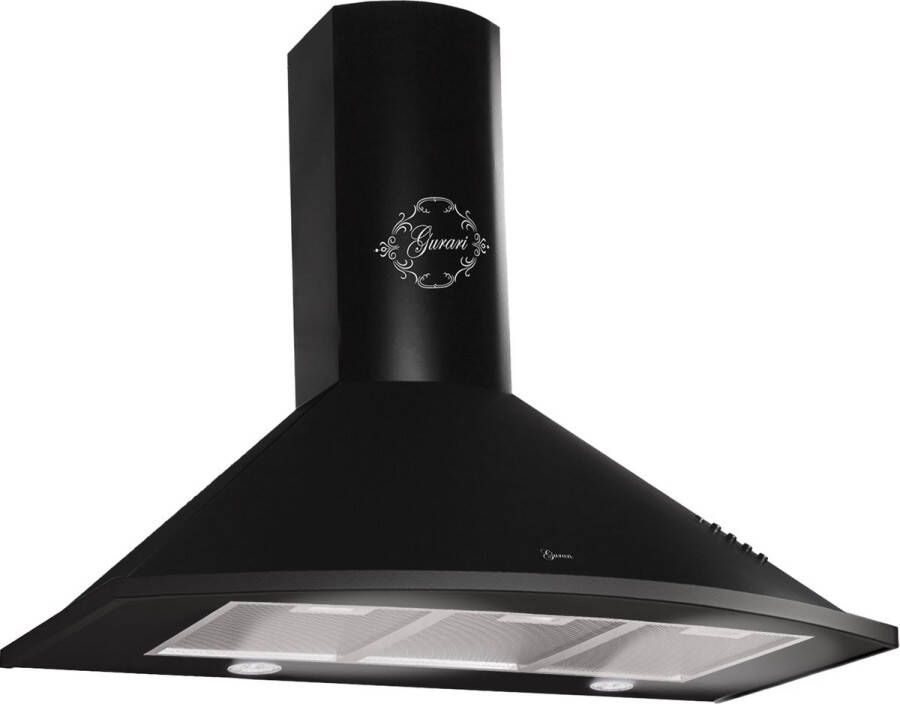 Gurari Wandafzuigkap GCH 046 Bl 9 N+Koolfilter Dsigner Afzuigkap 90 cm 1000m³ h 3 niveaus