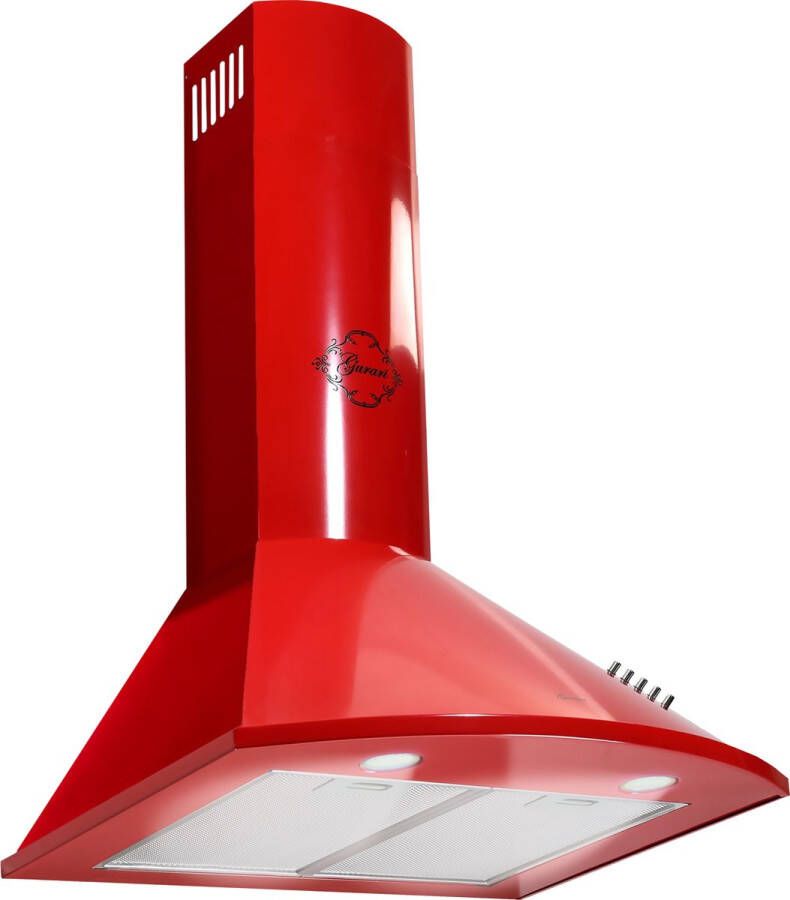 Gurari Wandafzuigkap GCH C 046 RD 6 N+Slang Afzuigkap 60 cm rood krachtige afzuiging 1000m³ u