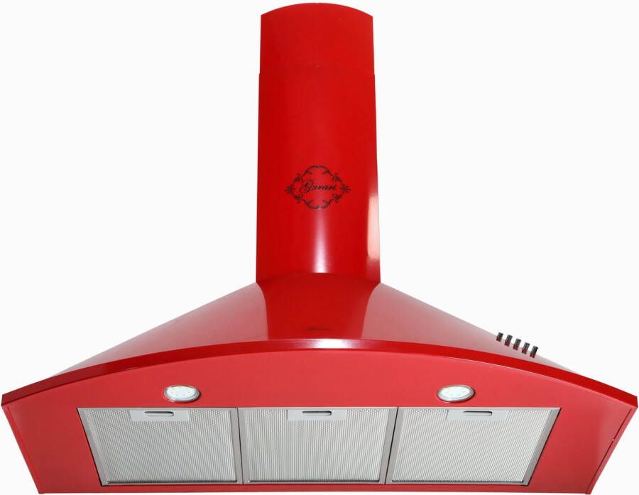 Gurari wandafzuigkap GCH C 046 RD 9 N afzuigkap 90 cm rood krachtige afzuiging 1000m³ u 3 niveaus