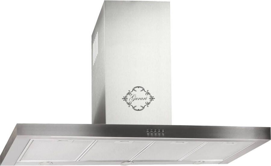 Gurari Wandafzuigkap GCH F 118 12 IS N+Slang Afzuigkap 120 cm 1000m³ h 3 niveaus roestvrij staal