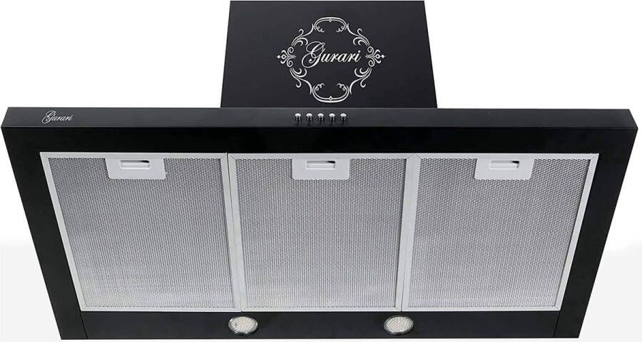 Gurari wandafzuigkap GCH F 461 BL 7 N afzuigkap 70 cm zwart 1000m³ h