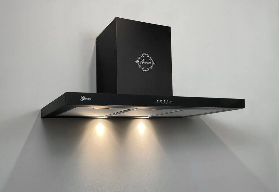 Gurari wandafzuigkap GCH F 461 BL 9 N afzuigkap 90 cm in zwart 1000m³ h